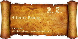 Mihain Remig névjegykártya